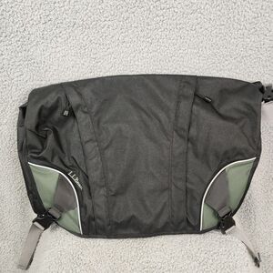 LL Bean Messenger Bag Back/Gray Nylon Work School Laptop Bag 21” X 15” NWOT